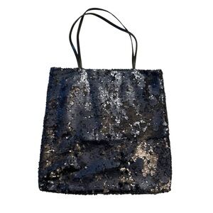 Sequin Tote Bag - Navy Blue